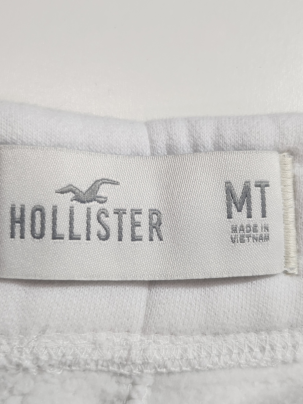 Hollister White Fleece Joggers Sweatpants Size Medium Tall MT Drawstring Pockets - Picture 8 of 12